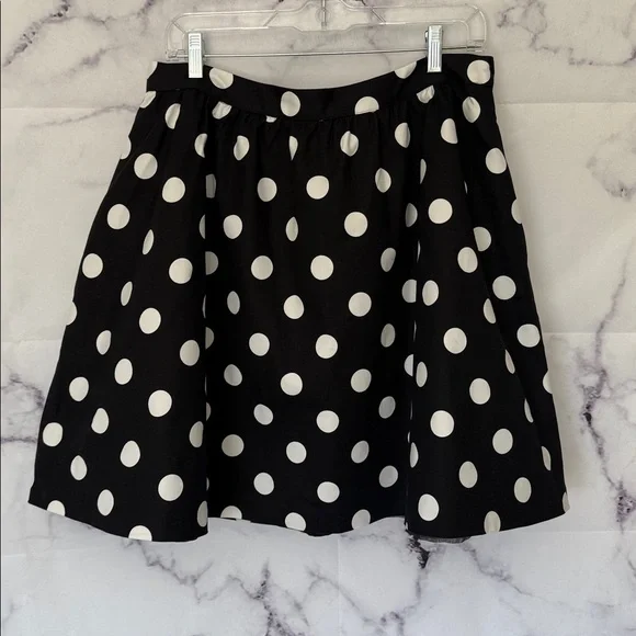 CECE Havana Fiesta Rich Black Polka Dot Skater Skirt Size 14 NWT - Picture 4 of 12